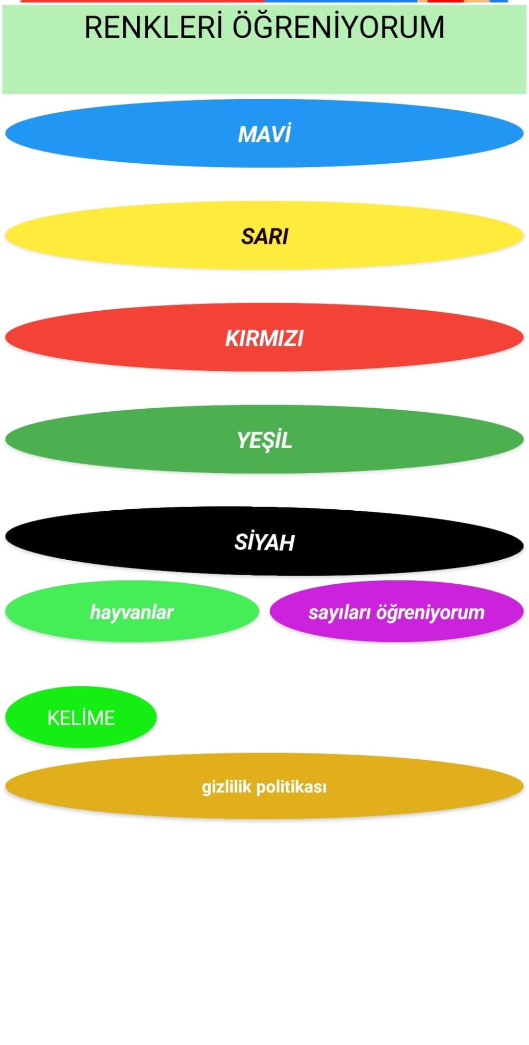 Mavi Kadrajla Öğreniyorum — Çocuklar için görsel öğrenme üzerine geliştirilmiş Türkçe Android eğitim uygulaması.
